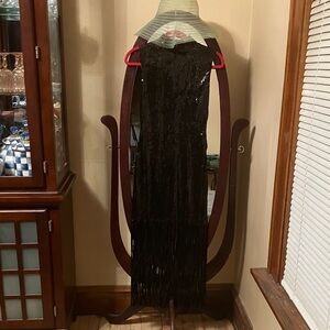 Chic Black Sequin Maxi Skirt